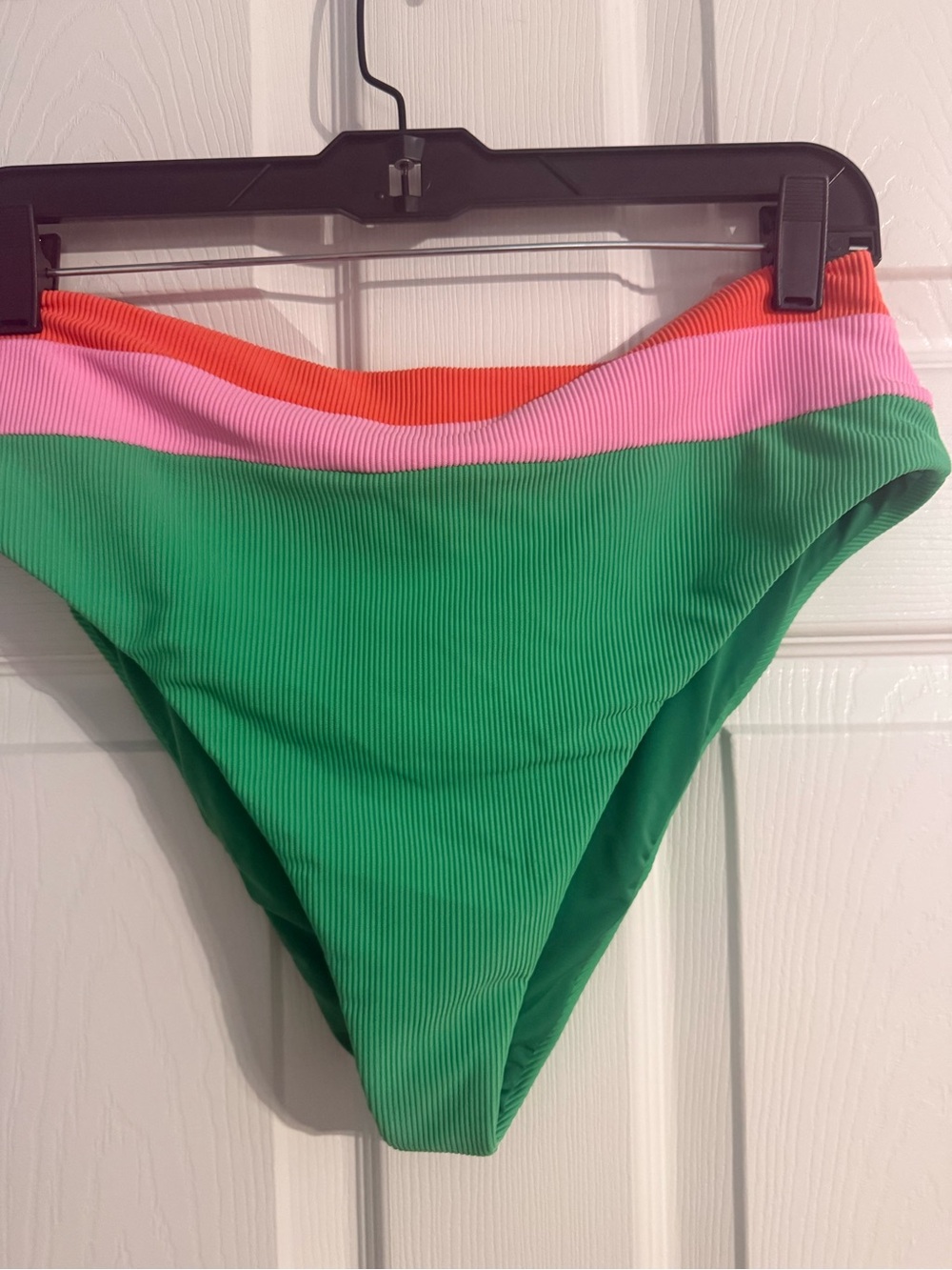 Beach Riot Colorblock Ribbed Bikini Set Green Pink Orange Size XL/L - Picture 4 of 5